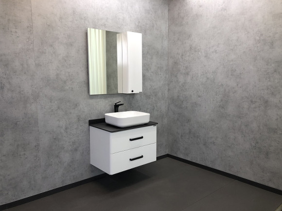 Зеркало со шкафом Comforty Амстердам 75 00004144209 Белый глянец Зеркало со шкафом Comforty Амстердам 75 00004144209 Белый глянец