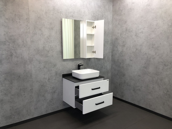 Зеркало со шкафом Comforty Амстердам 75 00004144209 Белый глянец Зеркало со шкафом Comforty Амстердам 75 00004144209 Белый глянец