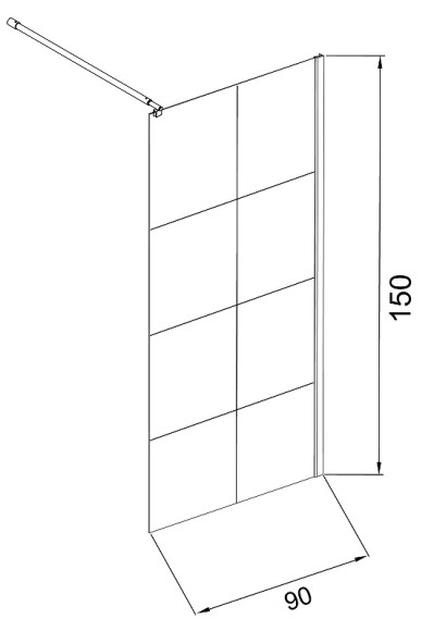 Шторка на ванну Grossman 90x150 GR-10590BLACK профиль Черный стекло прозрачное Шторка на ванну Grossman 90x150 GR-10590BLACK профиль Черный стекло прозрачное