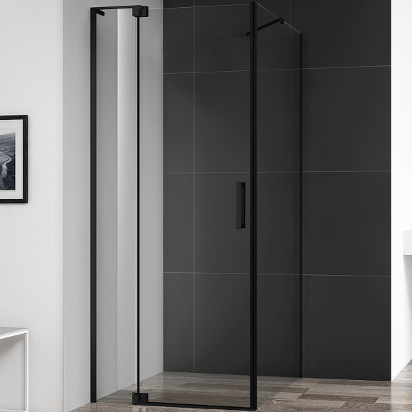 Душевой уголок Cezares Slider 110x80 SLIDER-AH-1-80-100/110-C-NERO профиль Черный матовый стекло прозрачное