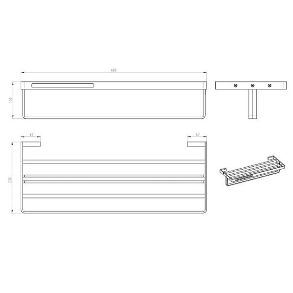 Полка для полотенец Boheme Q 10947-MG Золото матовое Полка для полотенец Boheme Q 10947-MG Золото матовое