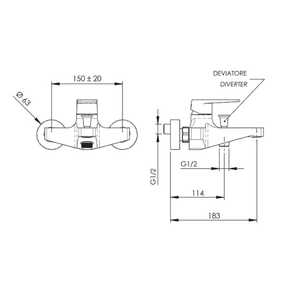 Смеситель для ванны Remer Dream D05 Хром Смеситель для ванны Remer Dream D05 Хром