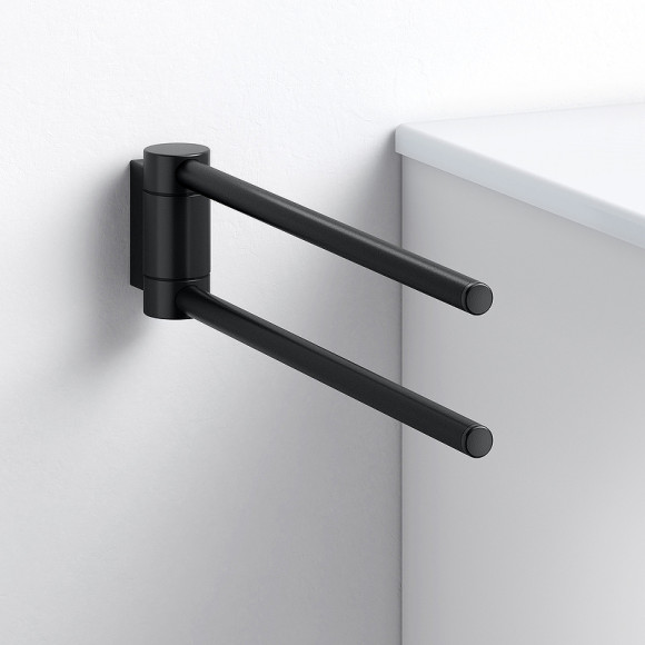 Полотенцедержатель Keuco Plan 14919 370000 двойной Черный матовый Полотенцедержатель Keuco Plan 14919 370000 двойной Черный матовый