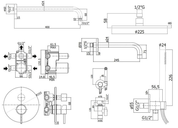 Комплект смесителей Paffoni Light KITZLIG019CR141 Хром