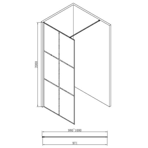 Душевая перегородка Abber AG62100B 100x200 профиль Черный стекло прозрачное Душевая перегородка Abber AG62100B 100x200 профиль Черный стекло прозрачное