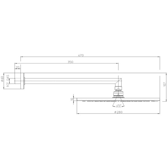 Верхний душ Bossini Cosmo H70596H.073 Черный матовый Верхний душ Bossini Cosmo H70596H.073 Черный матовый