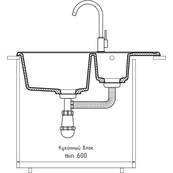 Кухонная мойка GranFest Quarz GF-Z21K Песочная
