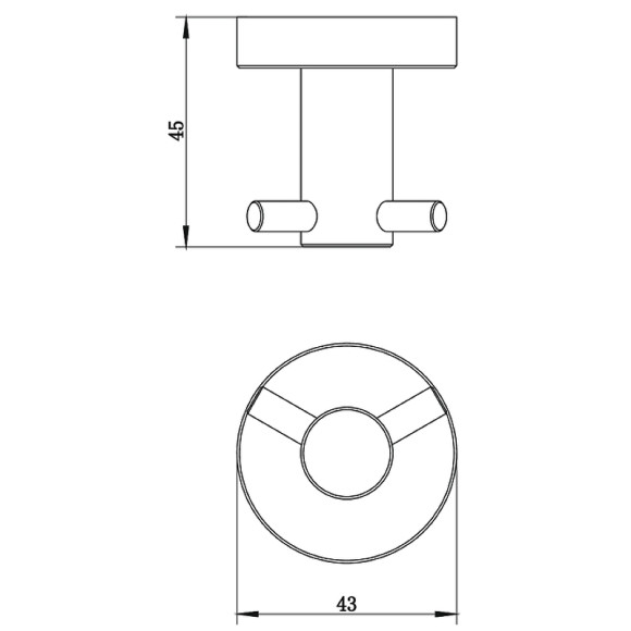 Двойной крючок Whitecross Ergo nickel brushed ER2212NIB Никель брашированный