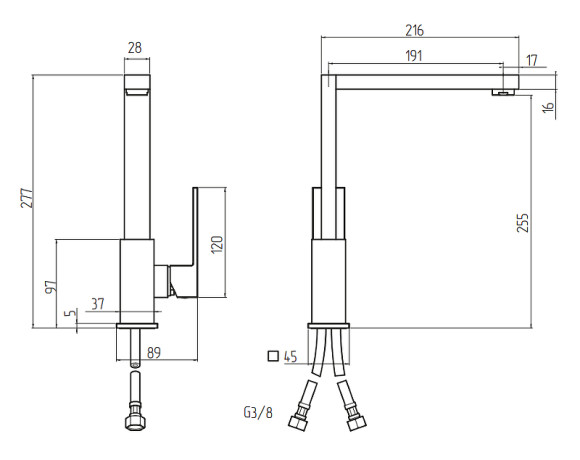 Смеситель для кухни Migliore Kvant 26097 Хром Смеситель для кухни Migliore Kvant 26097 Хром