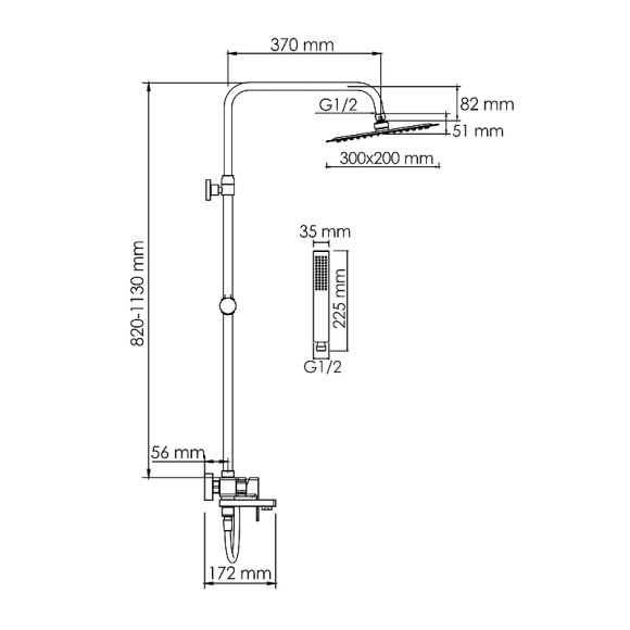 Душевая система WasserKRAFT A177.069.103.087.CH Хром Душевая система WasserKRAFT A177.069.103.087.CH Хром