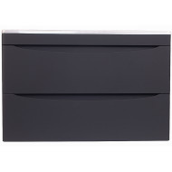 Тумба под раковину Style Line Бергамо 80 СС-00002324 подвесная Черная антискрейч