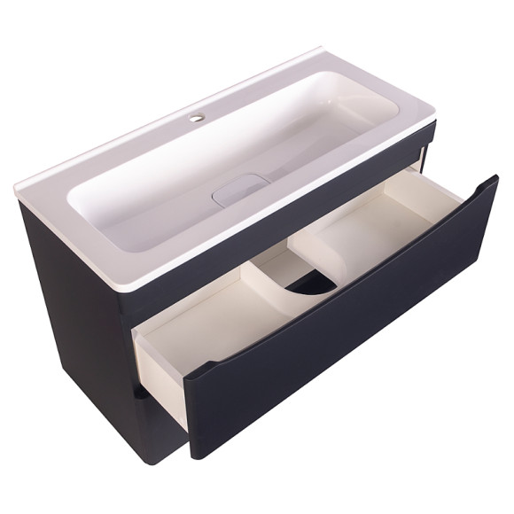 Тумба под раковину Style Line Бергамо 80 СС-00002324 подвесная Черная антискрейч Тумба под раковину Style Line Бергамо 80 СС-00002324 подвесная Черная антискрейч