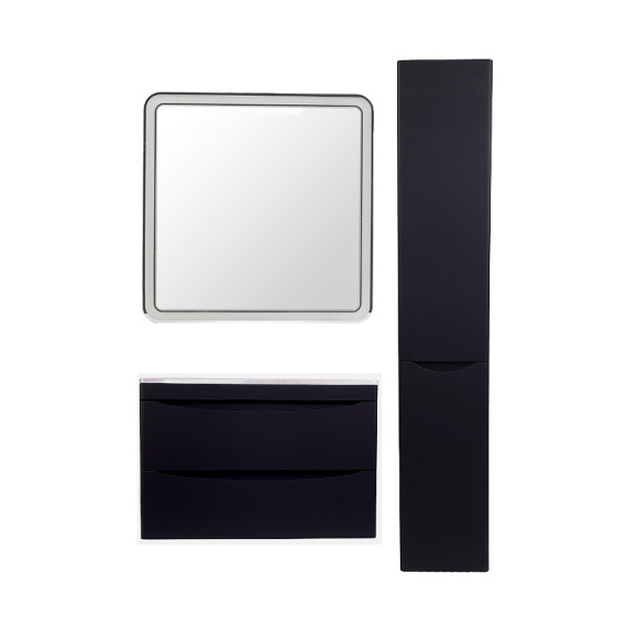 Тумба под раковину Style Line Бергамо 80 СС-00002324 подвесная Черная антискрейч Тумба под раковину Style Line Бергамо 80 СС-00002324 подвесная Черная антискрейч