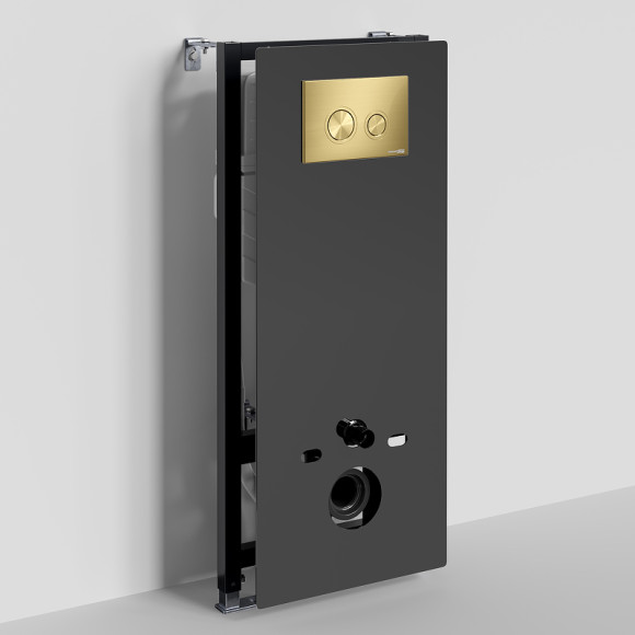 Инсталляция WasserKRAFT Abens 20TLT.010.ME.BL.MG01 для унитаза Черное стекло с клавишей смыва Золото матовое Инсталляция WasserKRAFT Abens 20TLT.010.ME.BL.MG01 для унитаза Черное стекло с клавишей смыва Золото матовое