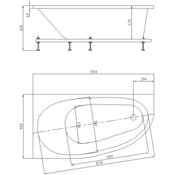 Акриловая ванна Aquatek Eco-friendly Дива 170х90 R DIV170-0000003 без панелей, каркаса и слив-перелива Акриловая ванна Aquatek Eco-friendly Дива 170х90 R DIV170-0000003 без панелей, каркаса и слив-перелива