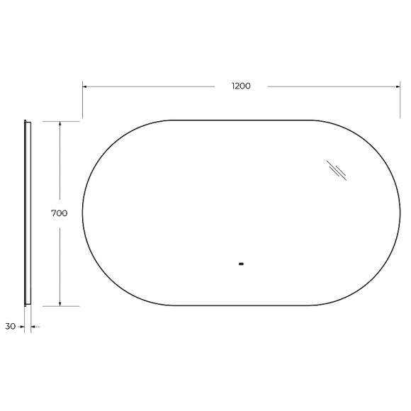 Зеркало Cezares Vague 120 CZR-SPC-VAGUE-1200-700-MOV с подсветкой с сенсорным выключателем и датчиком движения