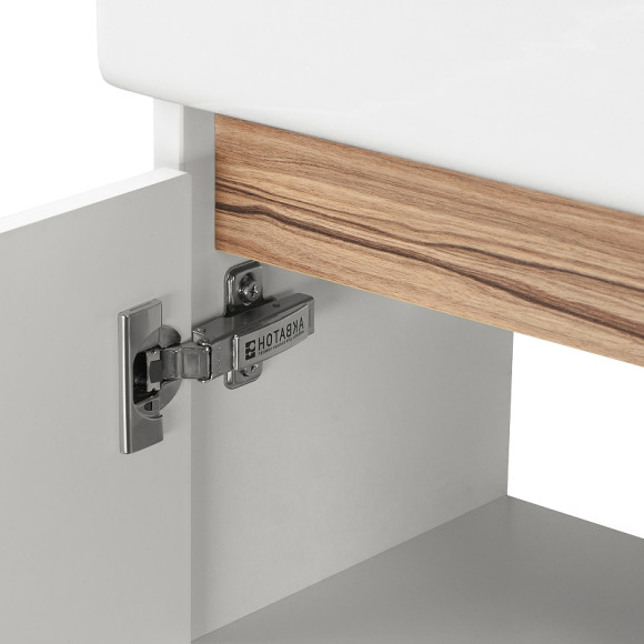 Тумба под раковину Aquaton Эклипс М 45 L 1A172801EK49L подвесная Белый Эбони светлый Тумба под раковину Aquaton Эклипс М 45 L 1A172801EK49L подвесная Белый Эбони светлый