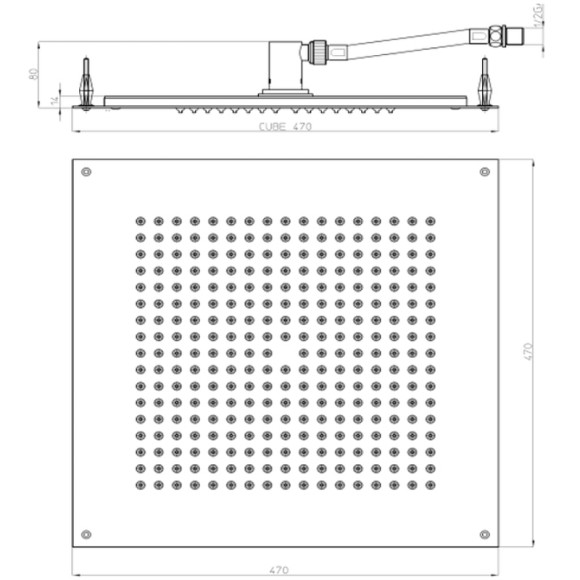 Верхний душ Bossini Dream Cube H38459.073 Черный матовый Верхний душ Bossini Dream Cube H38459.073 Черный матовый