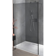 Душевая перегородка Jacob Delafon Contra Walk In 120 E22W120-BLV профиль Черный стекло Серое Душевая перегородка Jacob Delafon Contra Walk In 120 E22W120-BLV профиль Черный стекло Серое