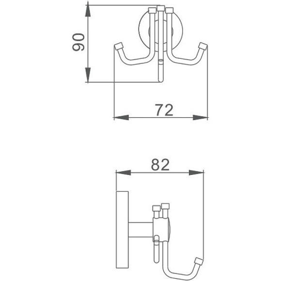 Тройной крючок Haiba HB1705-3 Хром Тройной крючок Haiba HB1705-3 Хром