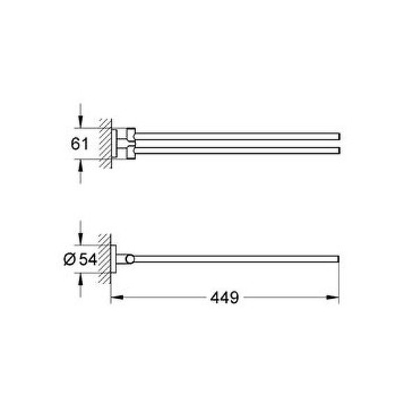 Полотенцедержатель Grohe Essentials 40371001 поворотный Хром Полотенцедержатель Grohe Essentials 40371001 поворотный Хром
