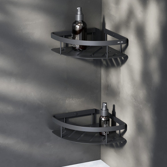 Полка корзина AM.PM Sense L A7454222 угловая Черная матовая Полка корзина AM.PM Sense L A7454222 угловая Черная матовая