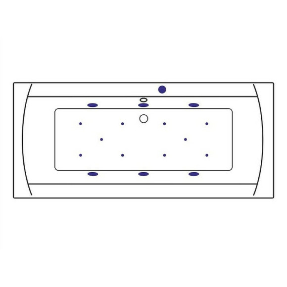 Акриловая ванна Excellent Aquaria Lux 180x80 WAEX.AQU18.RELAX.BR с гидромассажем