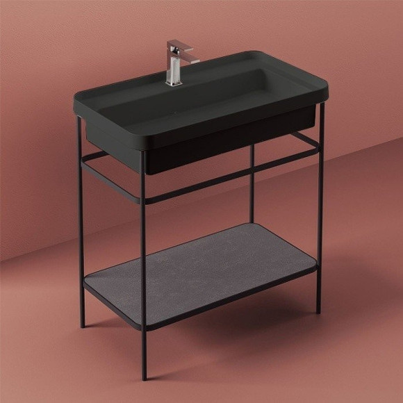 Консоль под раковину Artceram Fuori Scala 80 ACA057 17 Черная матовая Консоль под раковину Artceram Fuori Scala 80 ACA057 17 Черная матовая