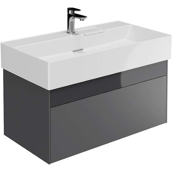 Тумба под раковину Kerama Marazzi Logica 90 LOG.90.2\ST подвесная Стальной серый