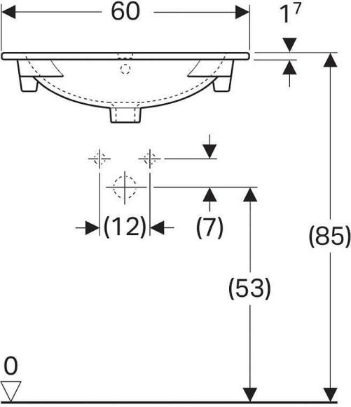 Раковина Geberit Acanto Slim 60 500.640.01.2 Белая