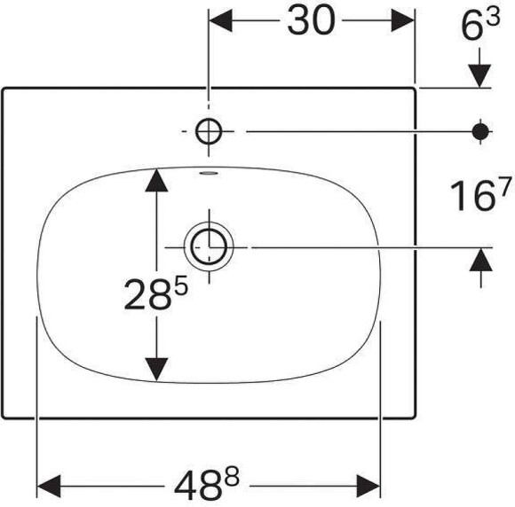 Раковина Geberit Acanto Slim 60 500.640.01.2 Белая