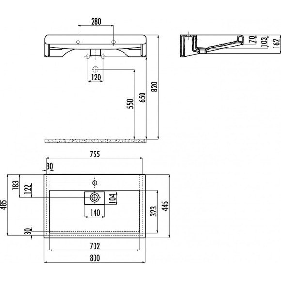 Раковина Creavit Epic 80 EP080-00CB00E-0000 Белая Раковина Creavit Epic 80 EP080-00CB00E-0000 Белая
