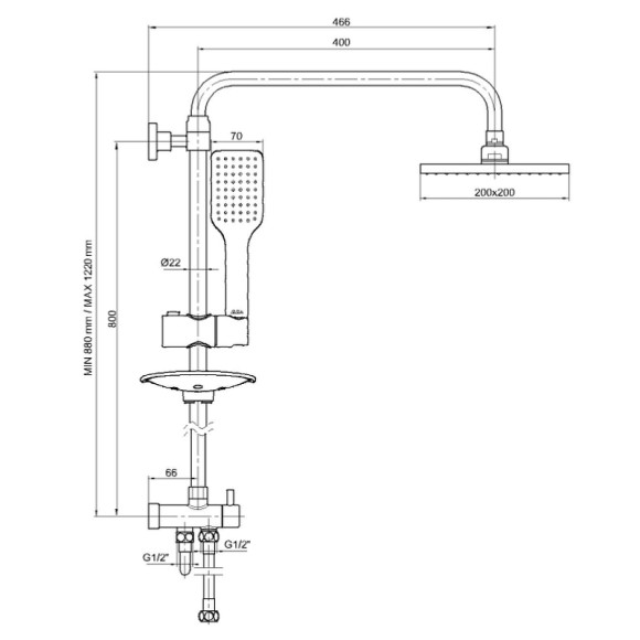 Душевая система E.C.A. Dalia 102158031EX Хром