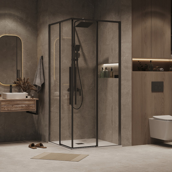Душевой уголок Grossman Galaxy 80х80 300.K33.01.8080.42.00 профиль Графит сатин стекло прозрачное Душевой уголок Grossman Galaxy 80х80 300.K33.01.8080.42.00 профиль Графит сатин стекло прозрачное