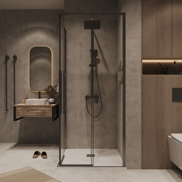 Душевой уголок Grossman Galaxy 80х80 300.K33.01.8080.42.00 профиль Графит сатин стекло прозрачное Душевой уголок Grossman Galaxy 80х80 300.K33.01.8080.42.00 профиль Графит сатин стекло прозрачное