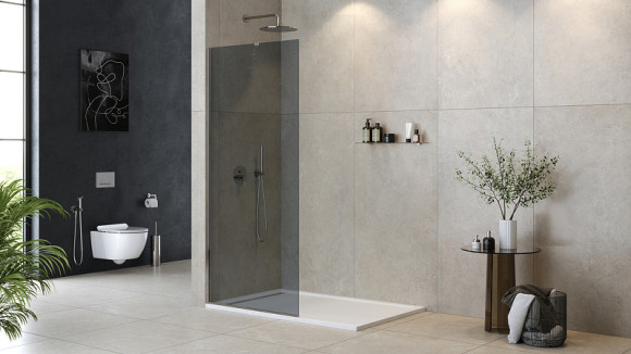 Душевая перегородка Cezares Liberta 100 LIBERTA-L-1-TB-100-GR-Cr профиль Хром стекло серое