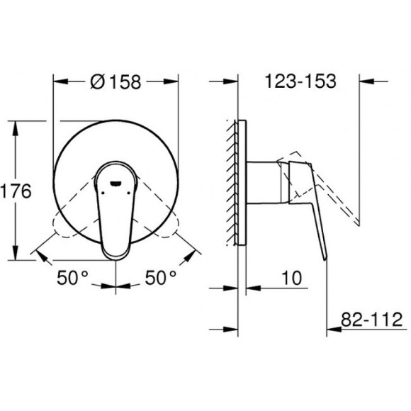 Смеситель для душа Grohe Eurodisc Cosmopolitan 24055002 Хром