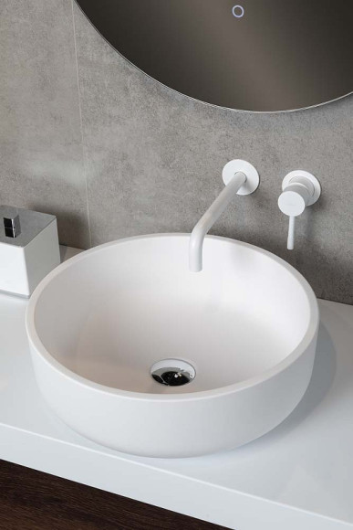 Смеситель для раковины Boheme Uno 465-MW Белый матовый