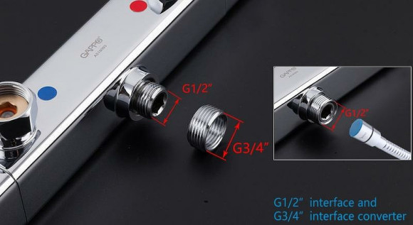 Смеситель для душа Gappo G2091 с термостатом Хром Смеситель для душа Gappo G2091 с термостатом Хром