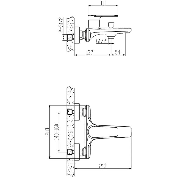 Смеситель для ванны ESKO Baku BK 54 Хром