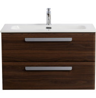 Тумба под раковину Cezares Eco-Cer-N 80 ECO-CER-N-800-2C-SO-NCS-P подвесная Орех шоколад Софт без ручек