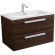 Тумба под раковину Cezares Eco-Cer-N 80 ECO-CER-N-800-2C-SO-NCS-P подвесная Орех шоколад Софт без ручек