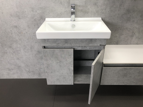 Тумба с раковиной Comforty Осло 60 00-00000835 подвесная Бетон светлый Тумба с раковиной Comforty Осло 60 00-00000835 подвесная Бетон светлый