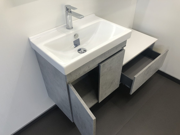 Тумба с раковиной Comforty Осло 60 00-00000835 подвесная Бетон светлый Тумба с раковиной Comforty Осло 60 00-00000835 подвесная Бетон светлый