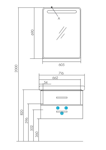 Тумба под раковину Aquaton Америна 67 1A137601AM010 подвесная Белая глянцевая