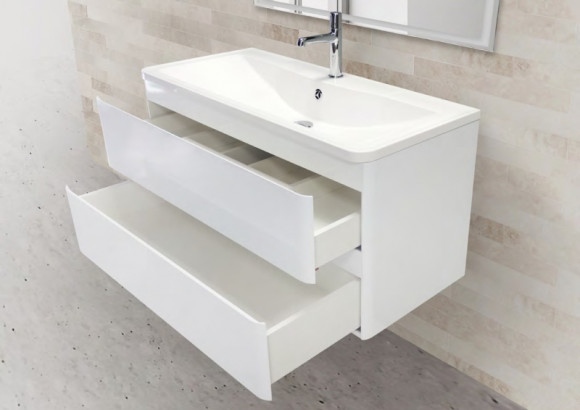 Тумба под раковину BelBagno ACQUA-900-2C-SO-BL подвесная Bianco Lucido