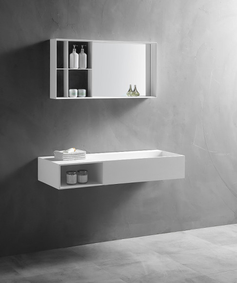 Раковина Abber Stein 100 L AS2640-1.0 L Белая матовая Раковина Abber Stein 100 L AS2640-1.0 L Белая матовая