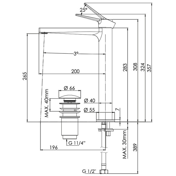 Смеситель для раковины Remer Slash SL10L Хром Смеситель для раковины Remer Slash SL10L Хром