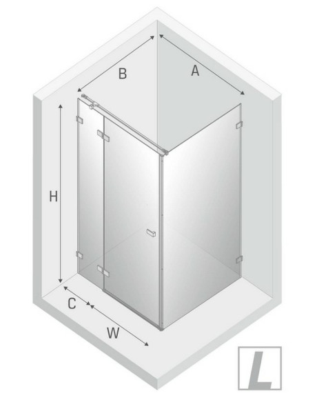 Душевой уголок New Trendy Avexa Black 100x120 L EXK-1594 профиль Черный стекло прозрачное