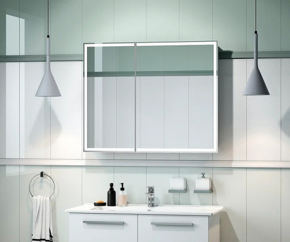 Зеркальный шкаф Континент Allure LED 100 МВК044 с подсветкой Белый Зеркальный шкаф Континент Allure LED 100 МВК044 с подсветкой Белый